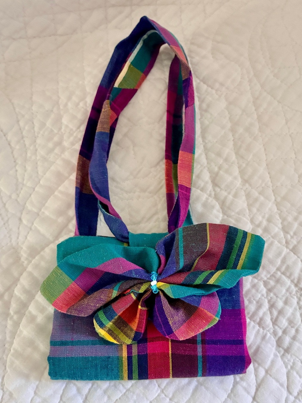 Colorful Plaid butterfly Shoulder Bag - Multicolor